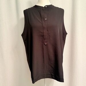 SPANX Black Sleeveless Henley Shell